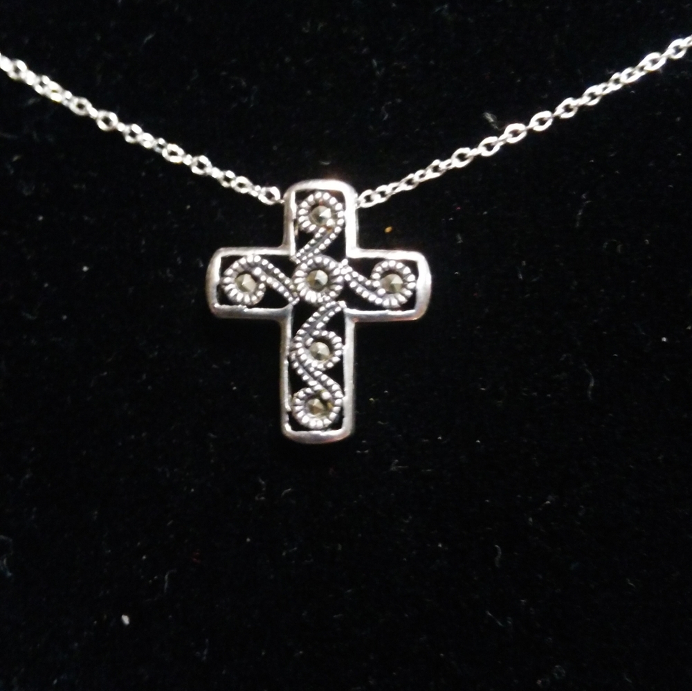 Sterling silver cute little cross necklace